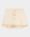 Ramy Brook Mina Zig-zag Knit Shorts In White/gold Zig Zag