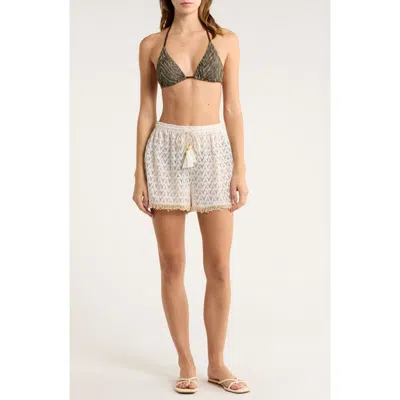 Ramy Brook Mina Zigzag Cover-up Shorts In Brown