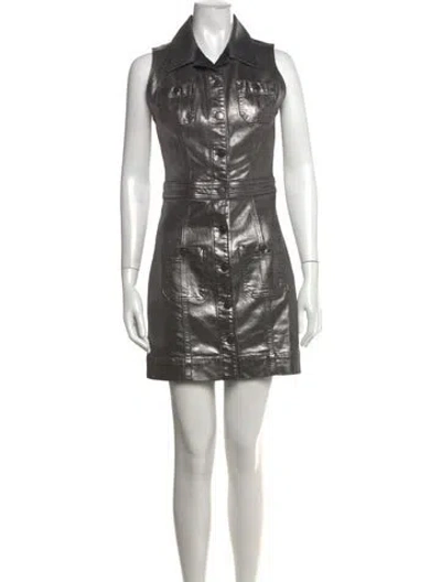 Pre-owned Ramy Brook Mini Dress In Gray