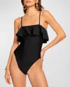 Ramy Brook Women's Minna Ruffled One-piece Swimsuit In Black