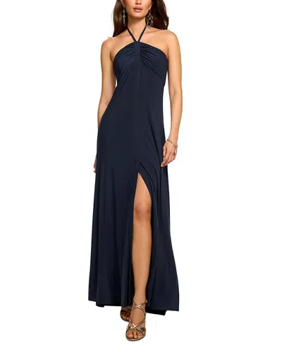 Ramy Brook Mira Jersey Halter Maxi Dress In Blue