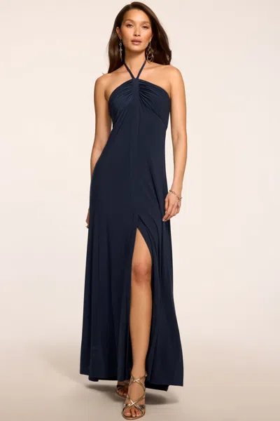 Ramy Brook Mira Jersey Halter Maxi Dress In Blue