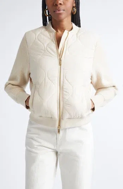Ramy Brook Miranda Combo Puffer Jacket In Ivory In White