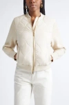 Ramy Brook Miranda Mixed Media Quilted Jacket In White