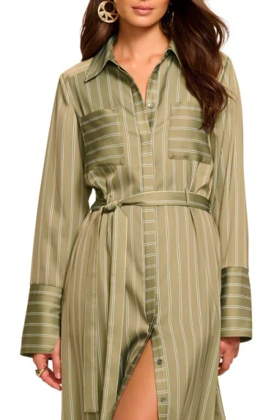 Ramy Brook Miriam Long Sleeve Shirtdress In Green