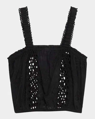 Ramy Brook Misha Embroidered Coverup Top In Black