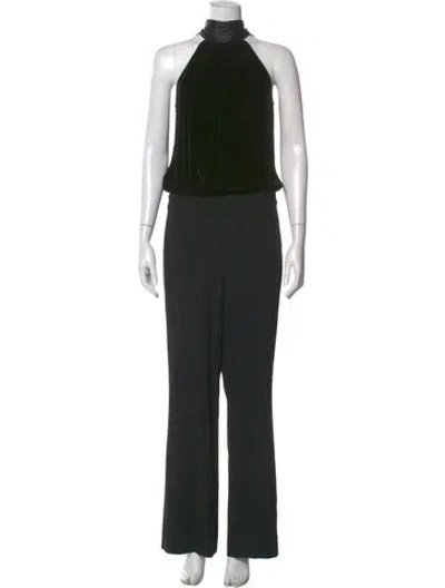 Pre-owned Ramy Brook Mock Neck Jumpsuit In Black