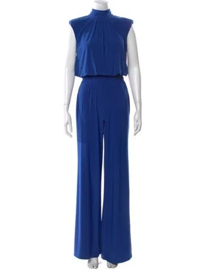 Pre-owned Ramy Brook Mock Neck Jumpsuit In Blue