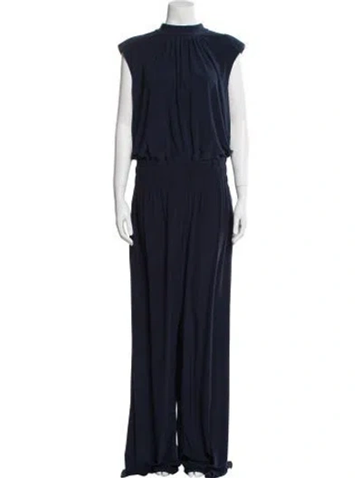 Pre-owned Ramy Brook Mock Neck Jumpsuit In Blue