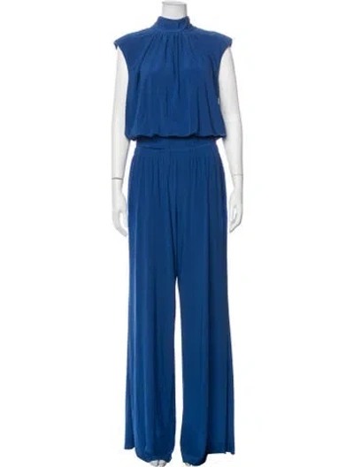 Pre-owned Ramy Brook Mock Neck Jumpsuit In Blue