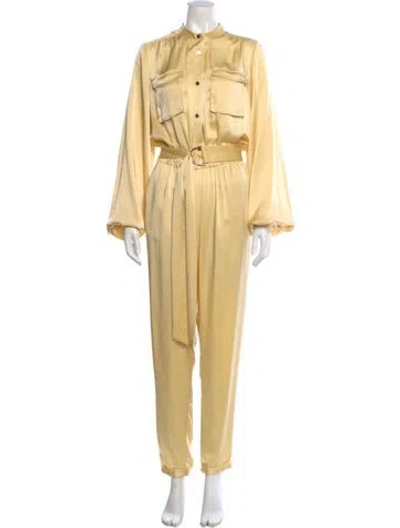 Pre-owned Ramy Brook Mock Neck Jumpsuit In Gold
