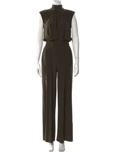 Pre-owned Ramy Brook Mock Neck Jumpsuit In Green