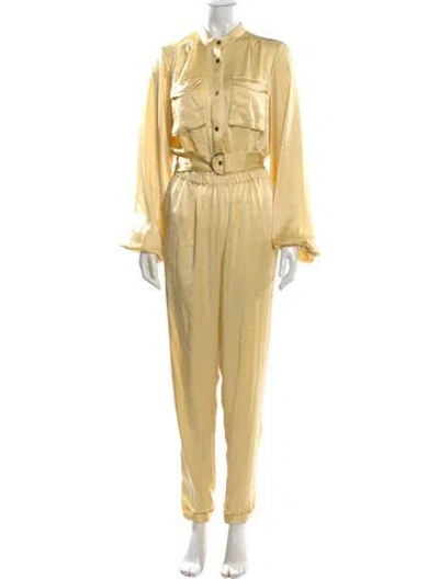 Pre-owned Ramy Brook Mock Neck Jumpsuit W/ Tags In Yellow