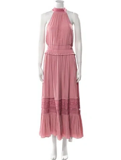 Pre-owned Ramy Brook Mock Neck Long Dress In Pink