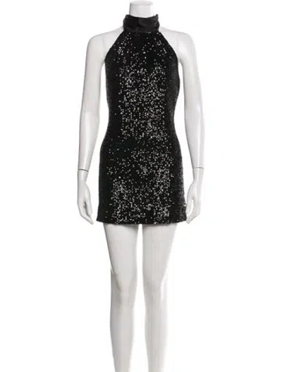 Pre-owned Ramy Brook Mock Neck Mini Dress In Gold