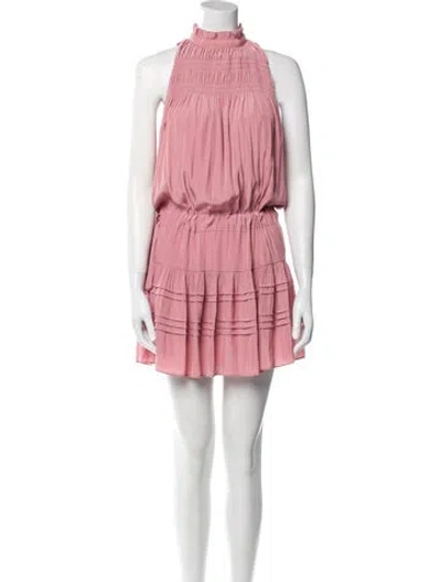 Pre-owned Ramy Brook Mock Neck Mini Dress In Pink