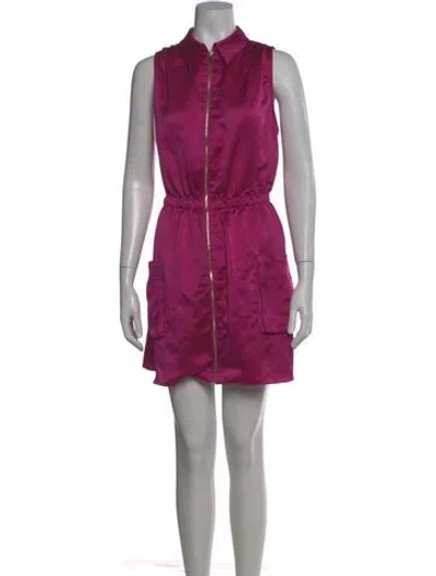 Pre-owned Ramy Brook Mock Neck Mini Dress In Purple