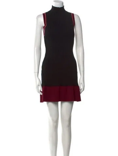 Pre-owned Ramy Brook Mock Neck Mini Dress W/ Tags In Black