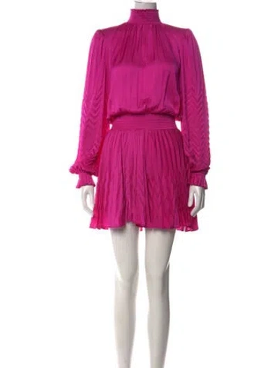 Pre-owned Ramy Brook Mock Neck Mini Dress W/ Tags In Pink