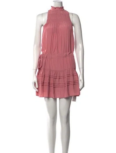 Pre-owned Ramy Brook Mock Neck Mini Dress W/ Tags In Pink