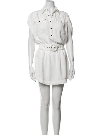 Pre-owned Ramy Brook Mock Neck Mini Dress In White
