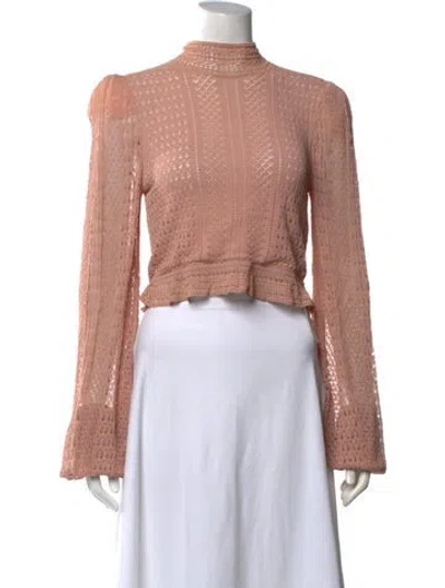 Pre-owned Ramy Brook Mock Neck Sweater In Pink
