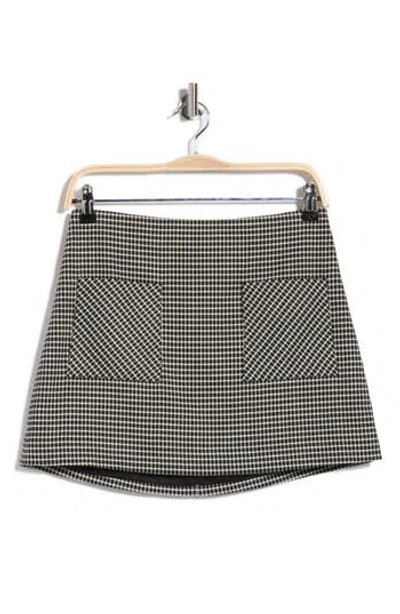 Ramy Brook Molina Houndstooth Miniskirt In Black/ Ivory
