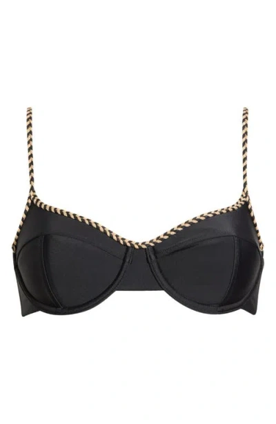 Ramy Brook Mona Braided Underwire Bikini Top In Black