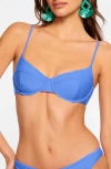 Ramy Brook Leyla Scalloped Underwire Bikini Top In Serene Blue