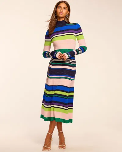 Ramy Brook Monaco Merino Mock Neck Midi Dress In Multi