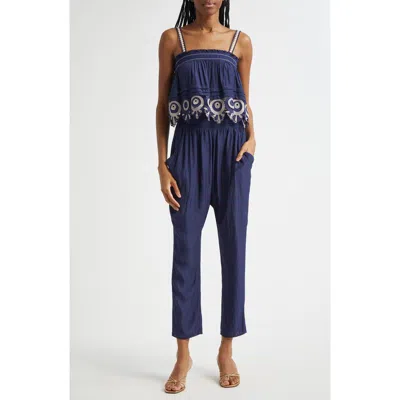 Ramy Brook Monica Smocked Waist Sleeveless Jumpsuit