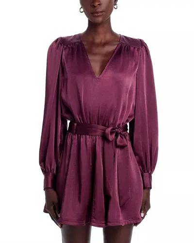 Ramy Brook Montana Belted Mini Dress In Pinot Noir In Burgundy
