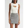 Ramy Brook Morgann Cutout Sleeveless Rib Knit Top In White