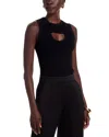 Ramy Brook Morgann Cutout Sleeveless Rib Knit Top In Black