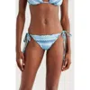 Ramy Brook Moriah Metallic Chevron Bikini Bottoms In Blue