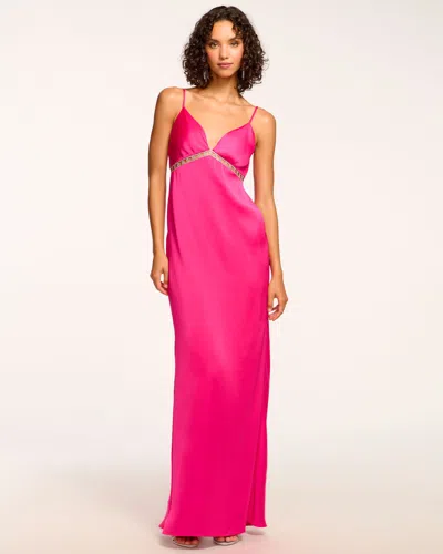 hot pink sparkle prom dress Iridescent Pink Sequin Mermaid Long Evening Dress with Slit – jkprom main image 0