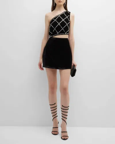 Ramy Brook Mu Embellished Mini Dress In Black