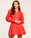 Ramy Brook Naira Cotton Poplin Bubble Mini Dress In Bright Lily