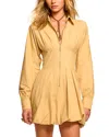 Ramy Brook Naira Cotton Poplin Bubble Mini Dress In Burlap