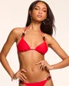 Ramy Brook Nancy Ring Triangle Bikini Top In Red