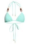 Ramy Brook Nancy Triangle Bikini Top In Green