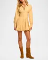 Ramy Brook Naira Cotton Poplin Bubble Mini Dress In Burlap