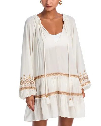 Ramy Brook Nash Cover-up Mini Dress In Neutral Multi