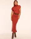 Ramy Brook Natalie Wool Turtleneck Midi Dress In Orange