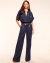 Ramy Brook Nathan Button Down Short Sleeve Jumpsuit In Blue