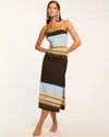 Ramy Brook Nava Strapless Coverup Dress In Beach Brown Stripe