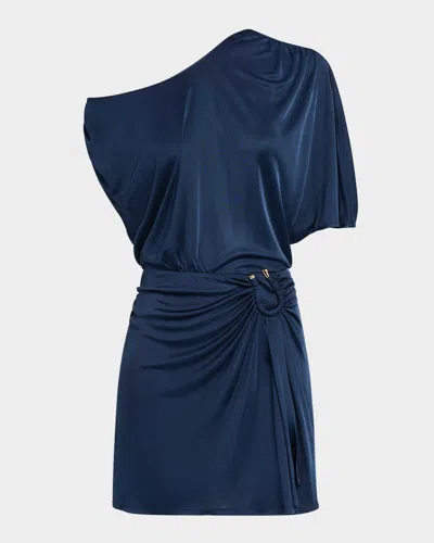 Ramy Brook Nellie Draped Mini Dress In Spring Navy