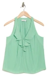 Ramy Brook Nellie Ruffle Sleeveless Top In Mineral Green