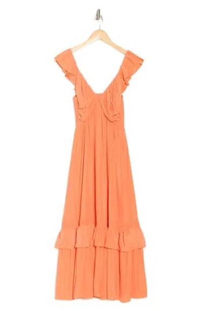 Ramy Brook Nelly Tiered Hem Dress In Tropic Orange