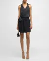 Ramy Brook Nettie Sleeveless Side Tie Minidress In Black